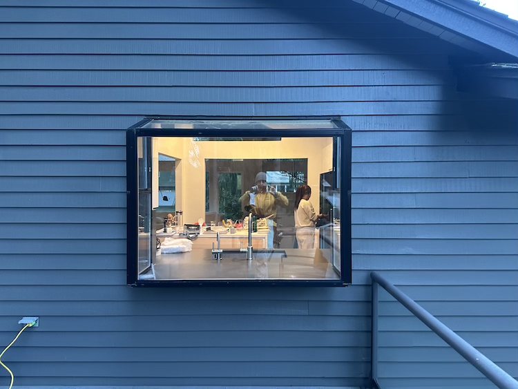 Garden window replacement projecting from the exterior wall of a Washington home